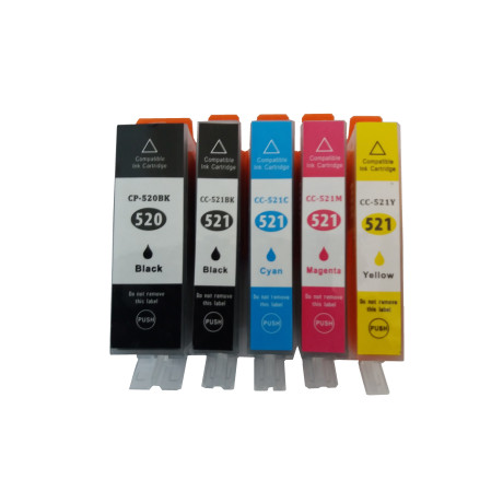 Canon CLI-521 Bk, C,M,Y + PGI-520Bk multipack kompatibilní cartridge